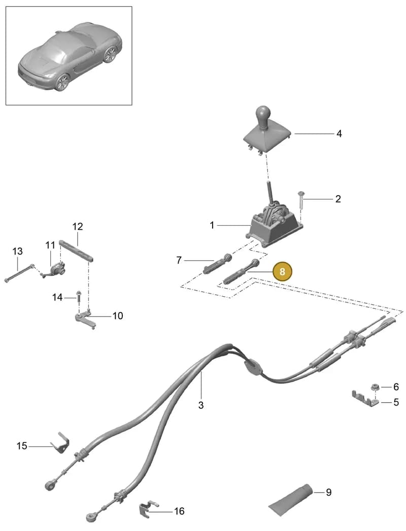 99142414700 — Porsche Boxster (2012-2016) diagram p39701000, position 8