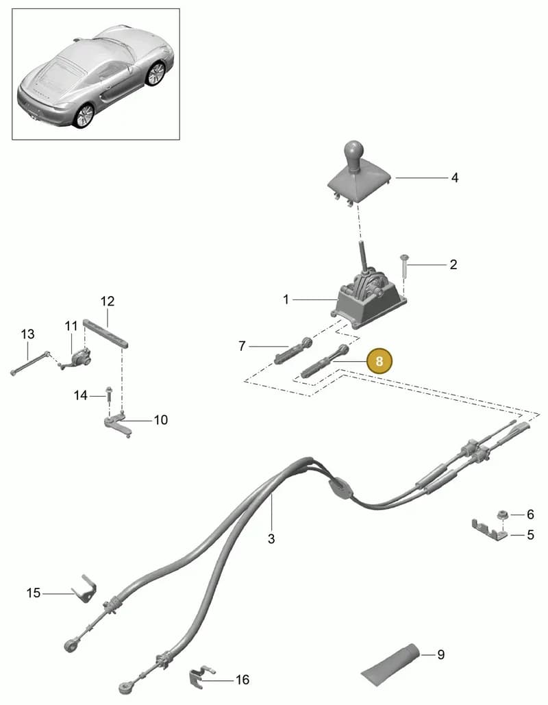 99142414700 — Porsche Cayman (2013-2016) diagram p40701000, position 8