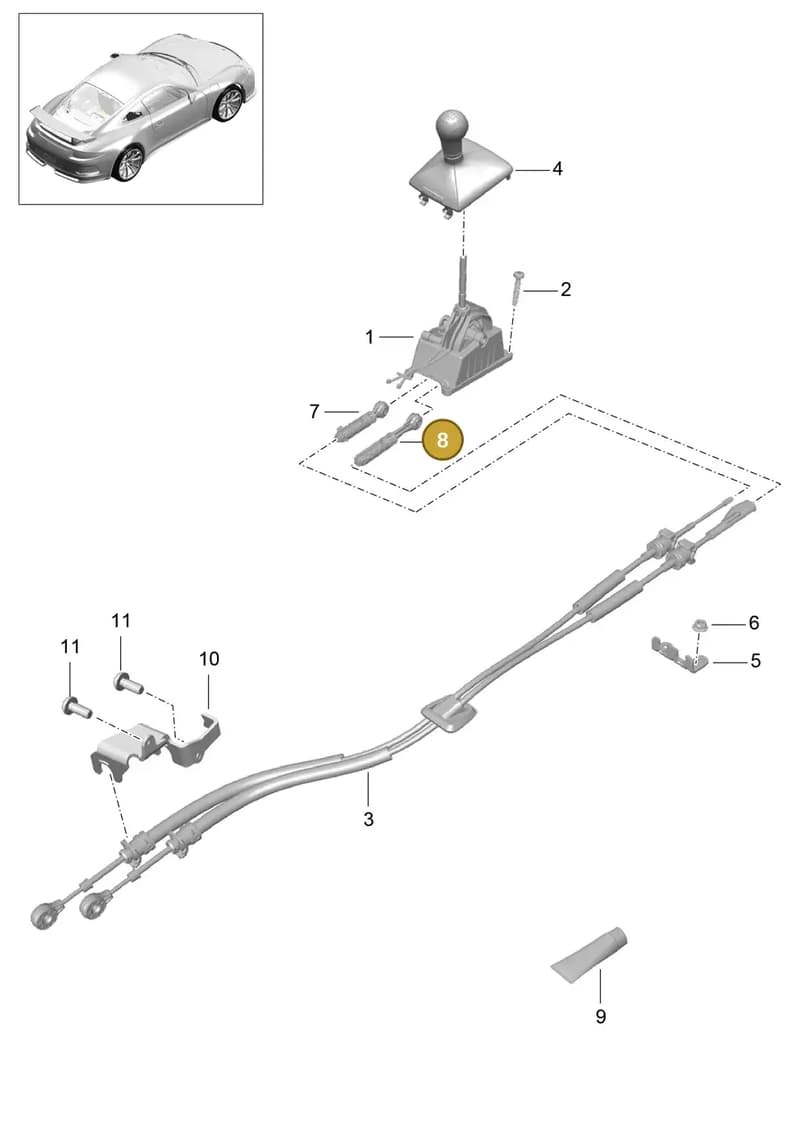 99142414700 — Porsche 911 (2013-2020) diagram p41701050, position 8
