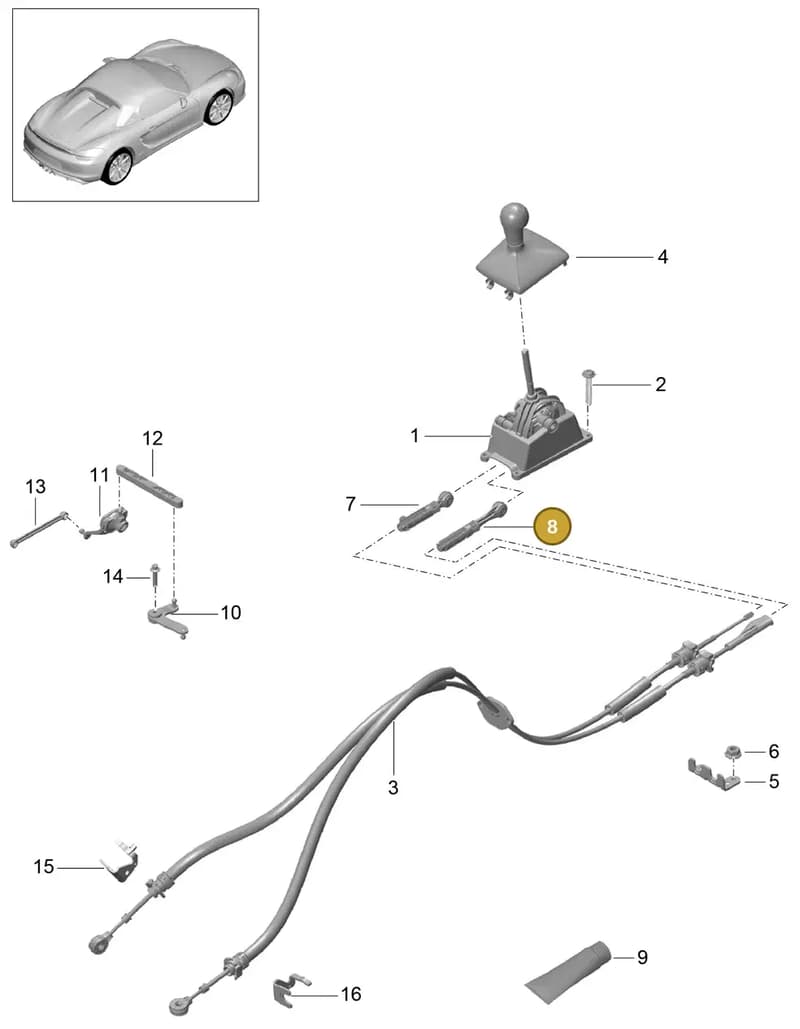 99142414700 — Porsche Boxster Spyder (2015-2016) diagram p46701000, position 8