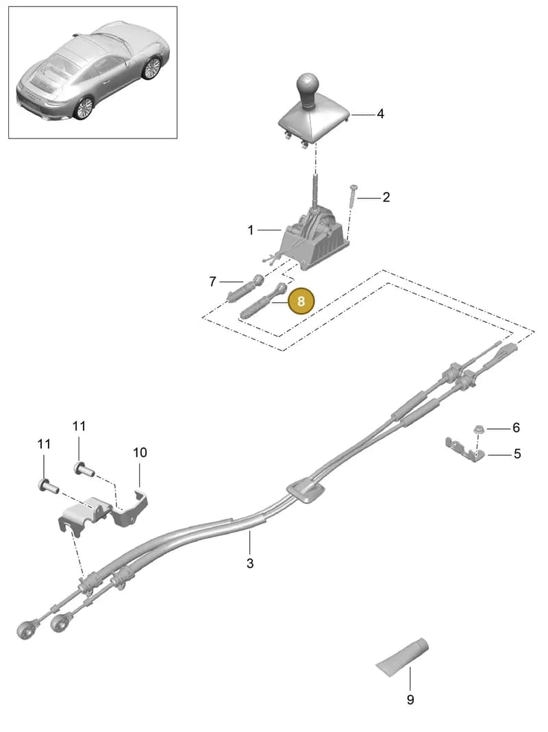 99142414700 — Porsche 911 (2016-2019) diagram p47701000, position 8