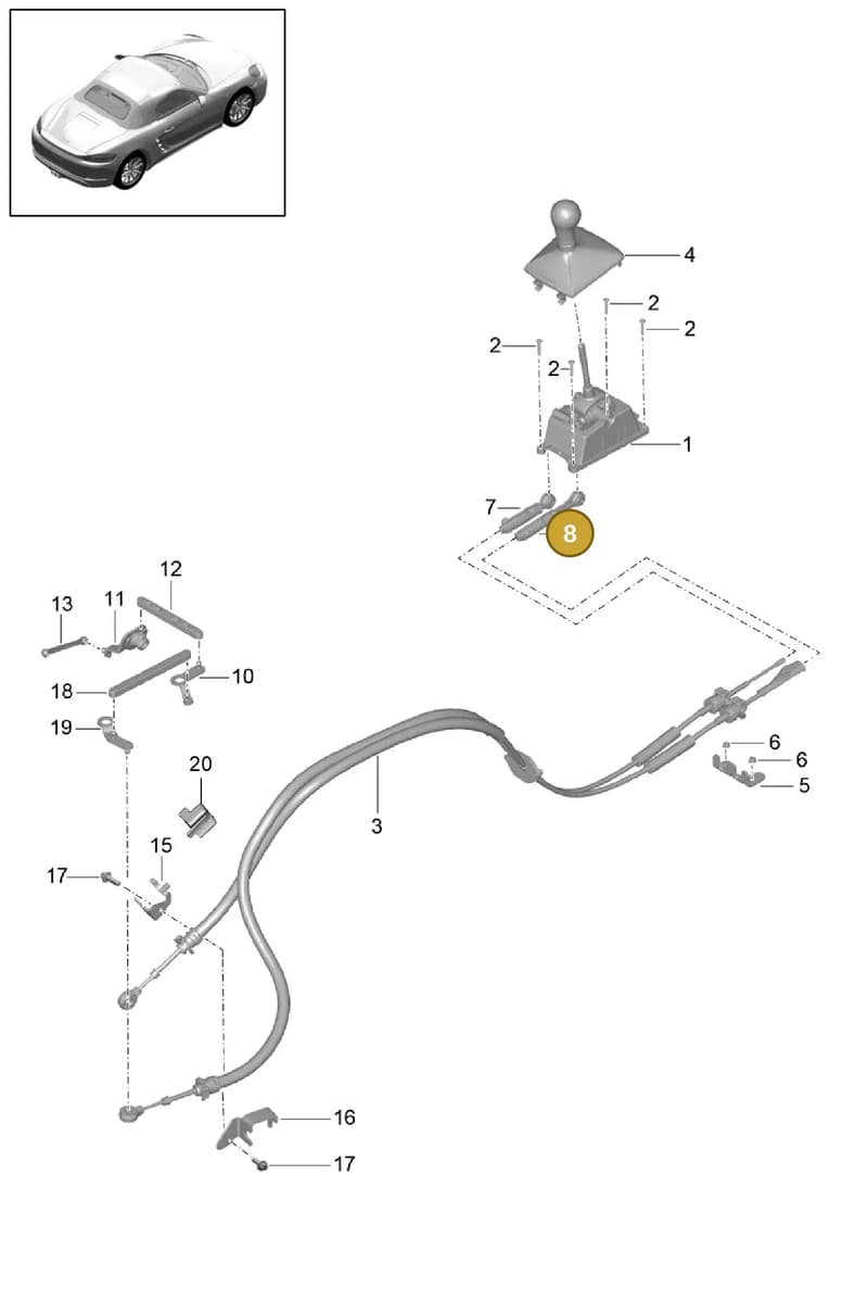 99142414700 — Porsche Boxster (2016-2019) diagram p48701000, position 8