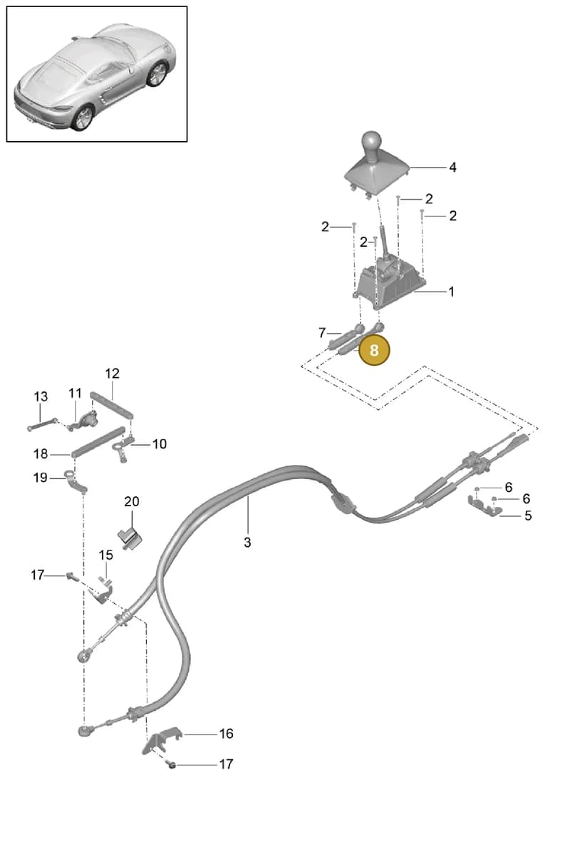 99142414700 — Porsche Cayman (2016-2019) diagram p50701000, position 8