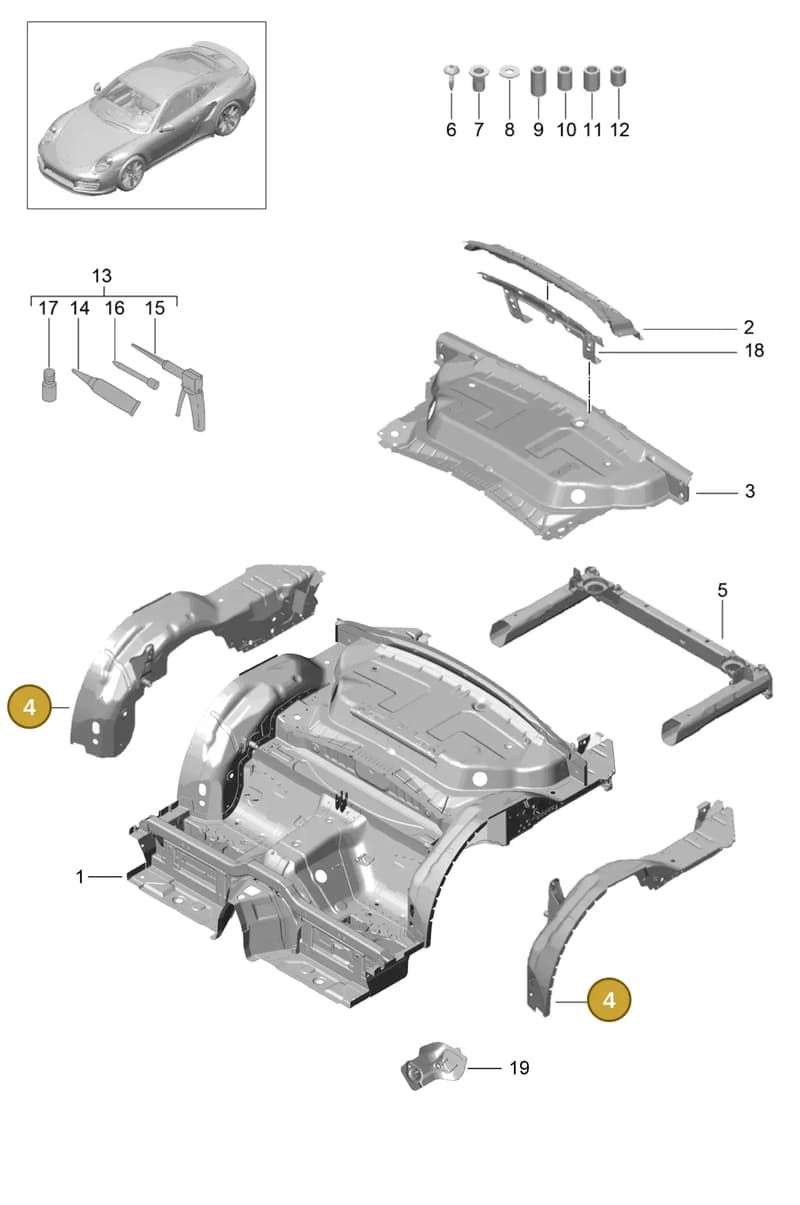 99150118403GRV — Porsche 911 (2013-2020) diagram p42801035, position 4