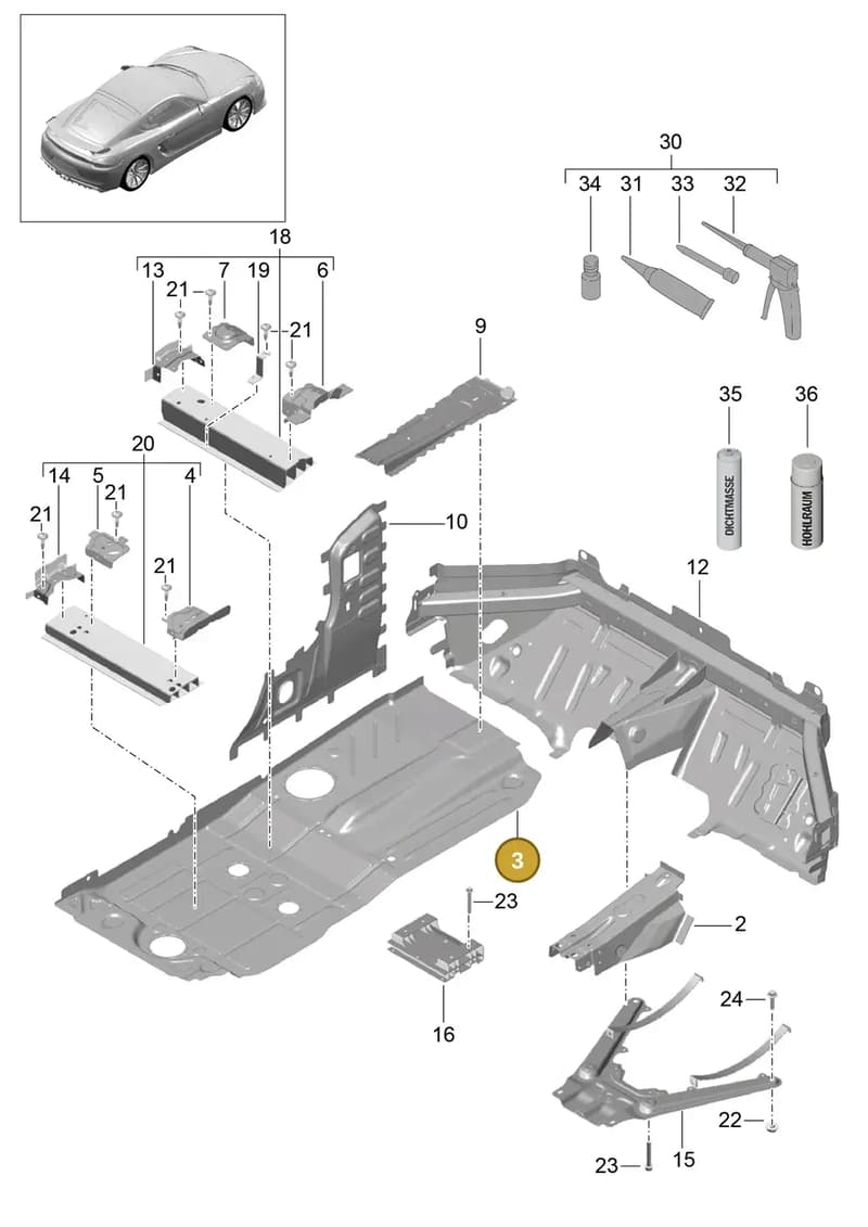 99150125103GRV — Porsche Cayman GT4 (2015-2016) diagram p45801020, position 3