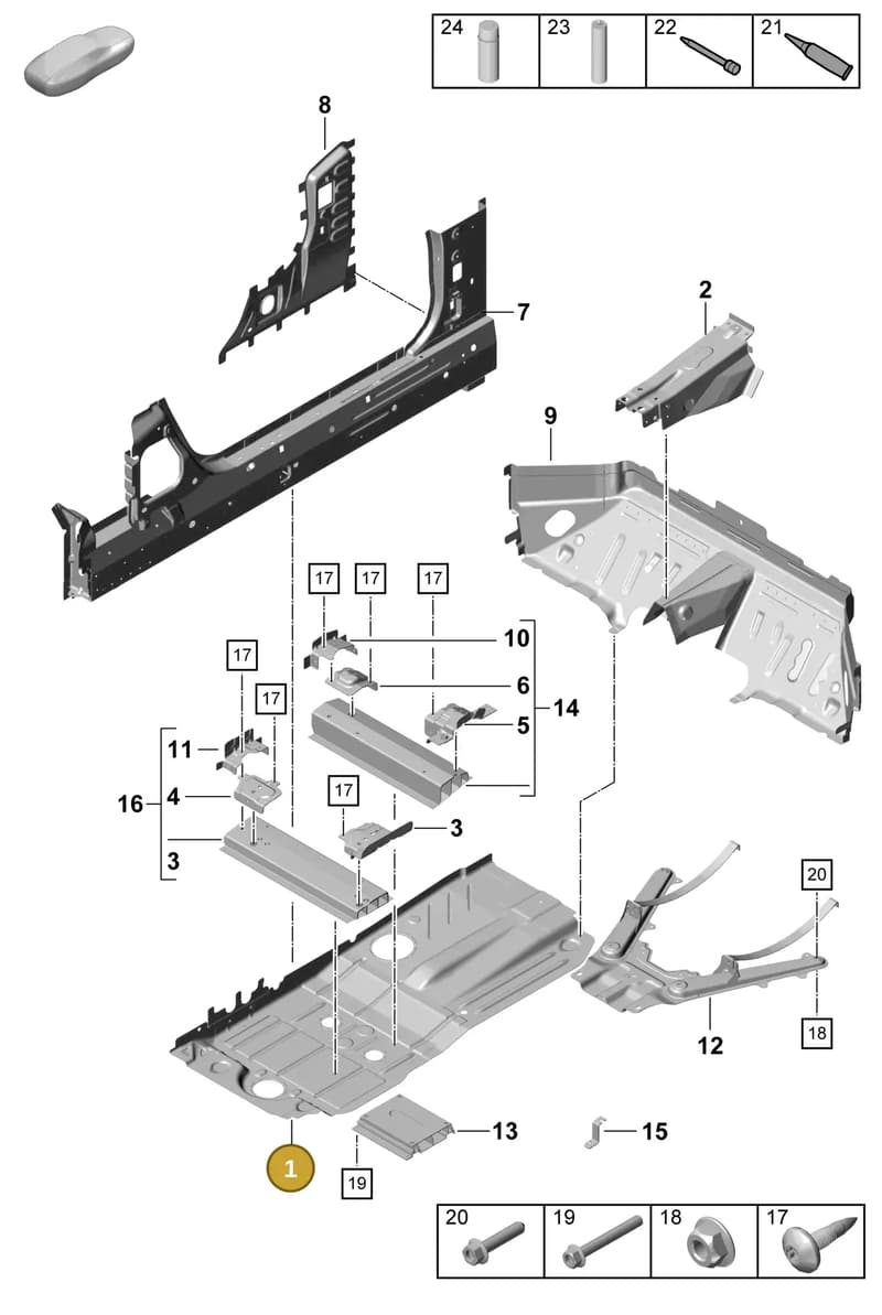 99150125203GRV — Porsche Boxster Spyder (2019-) diagram p55801200, position 1