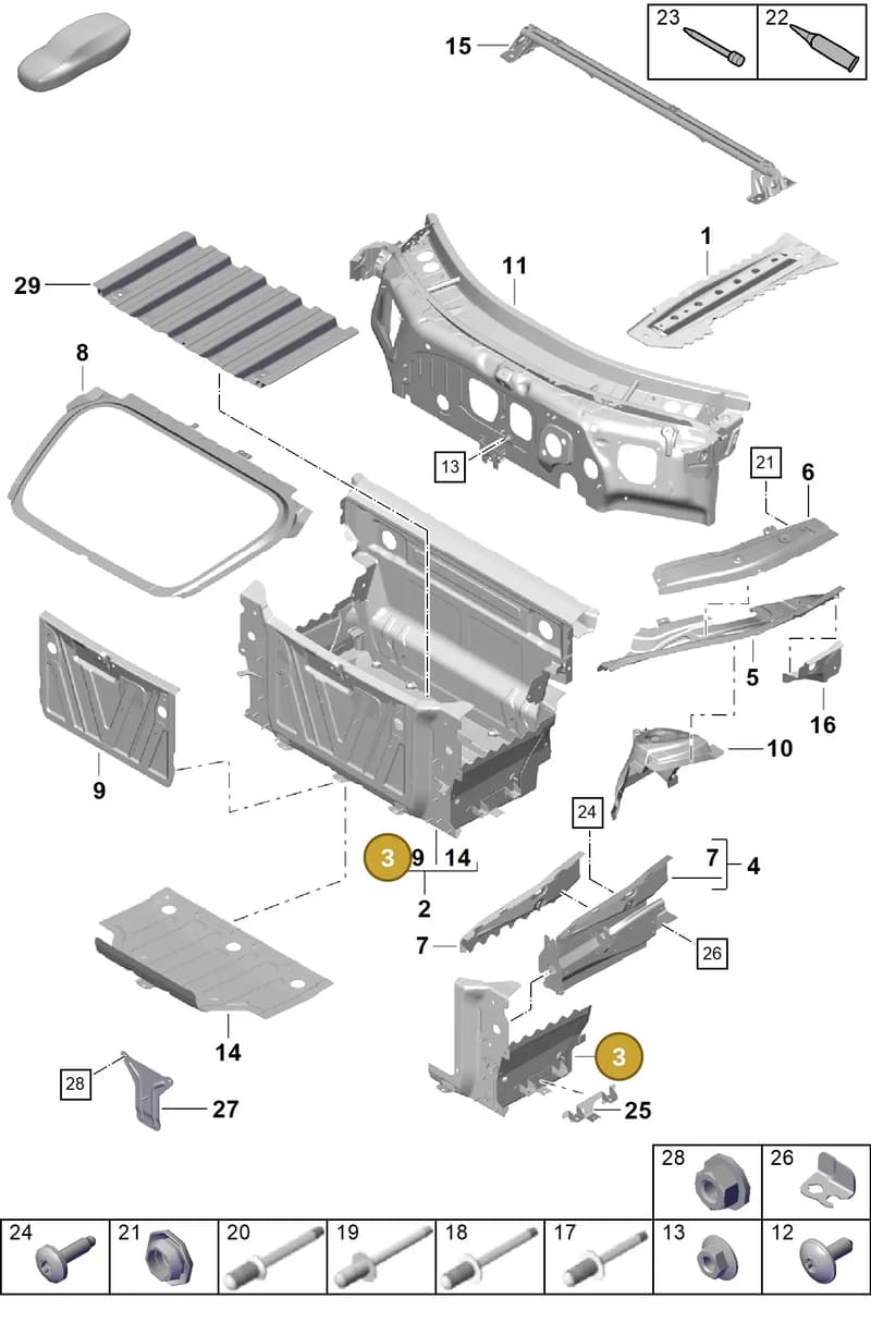 99150130203GRV — Porsche Boxster Spyder (2019-2020) diagram p55801100, position 3