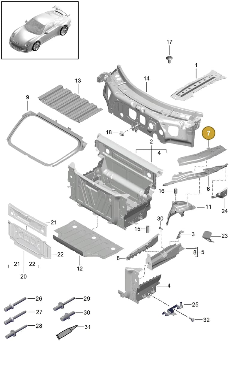 99150139700GRV — Porsche 911 (2013-2020) diagram p41801010, position 7