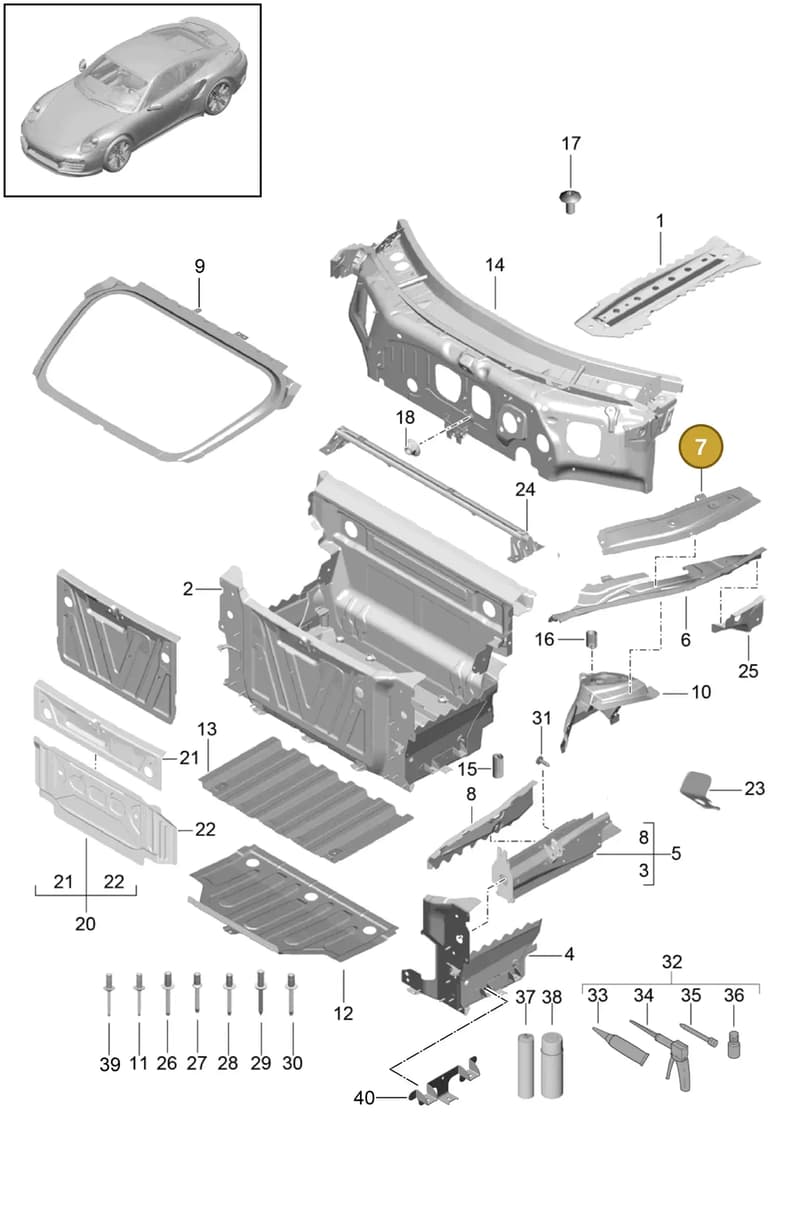99150139800GRV — Porsche GT2 RS Clubsport (2013-2020) diagram p42801010, position 7
