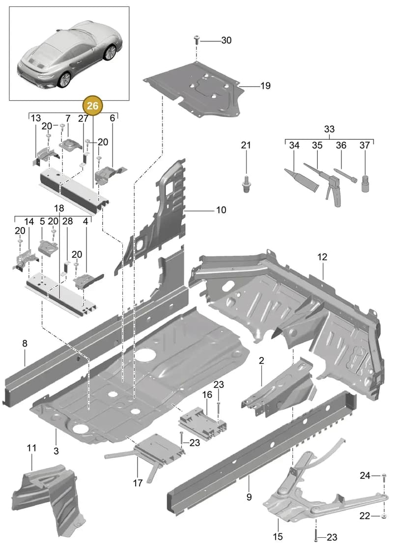 99150145400GRV — Porsche GT2 RS Clubsport (2013-2020) diagram p42801020, position 26