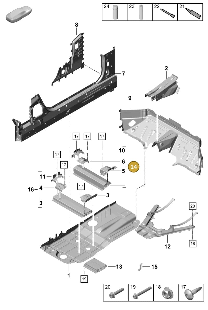 99150145400GRV — Porsche Boxster Spyder (2019-) diagram p55801200, position 14