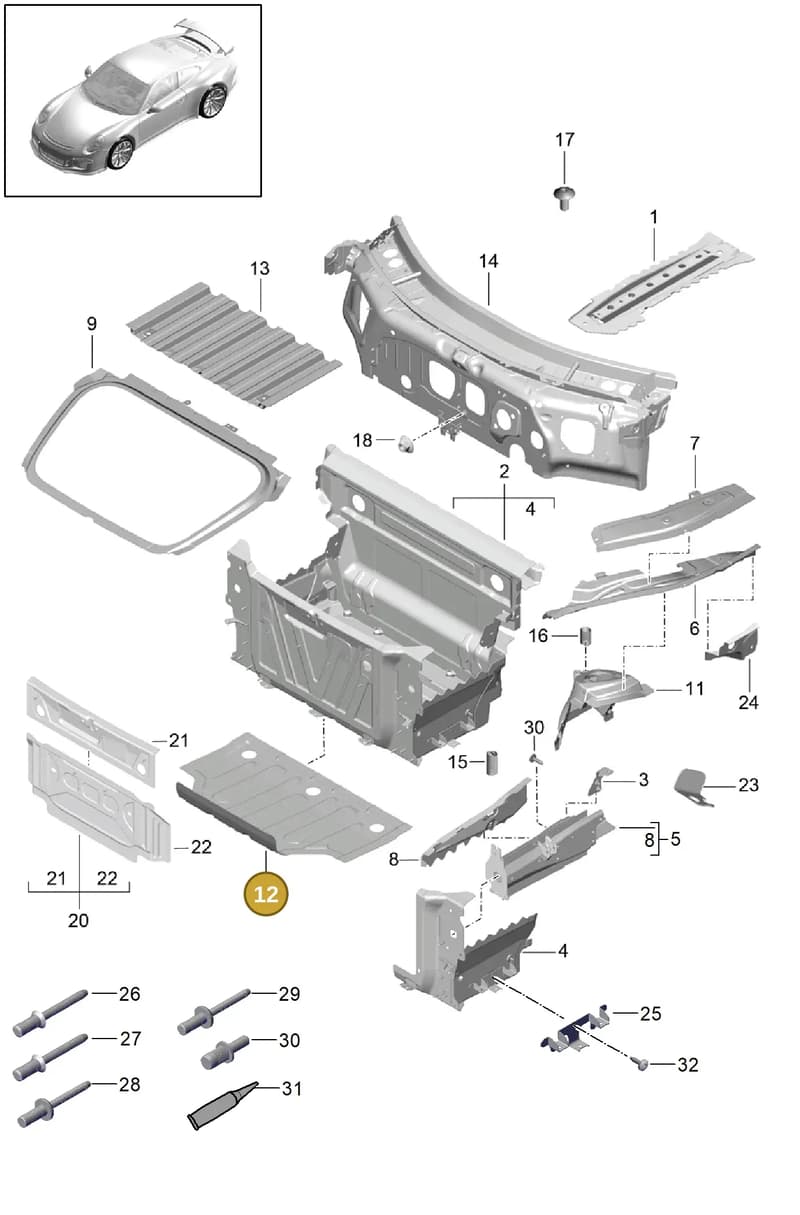 99150147902GRV — Porsche 911 (2013-2020) diagram p41801010, position 12