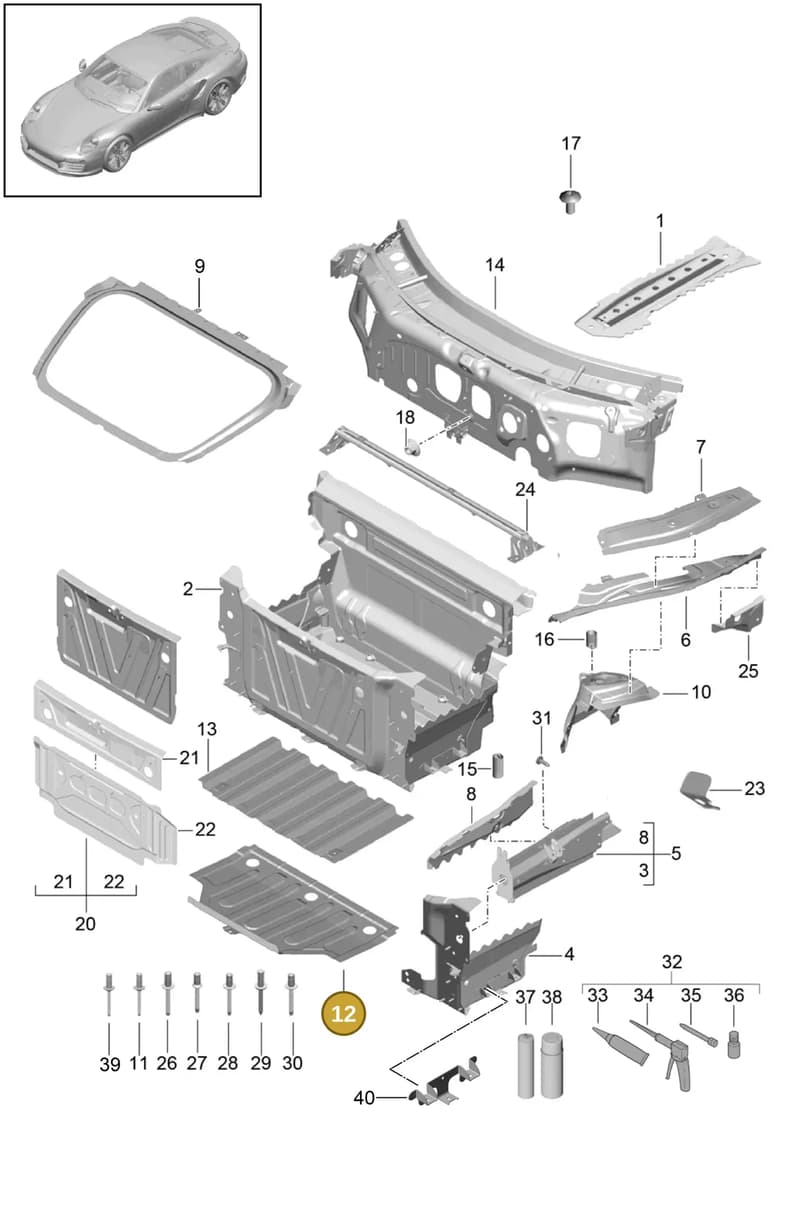 99150147902GRV — Porsche GT2 RS Clubsport (2013-2020) diagram p42801010, position 12