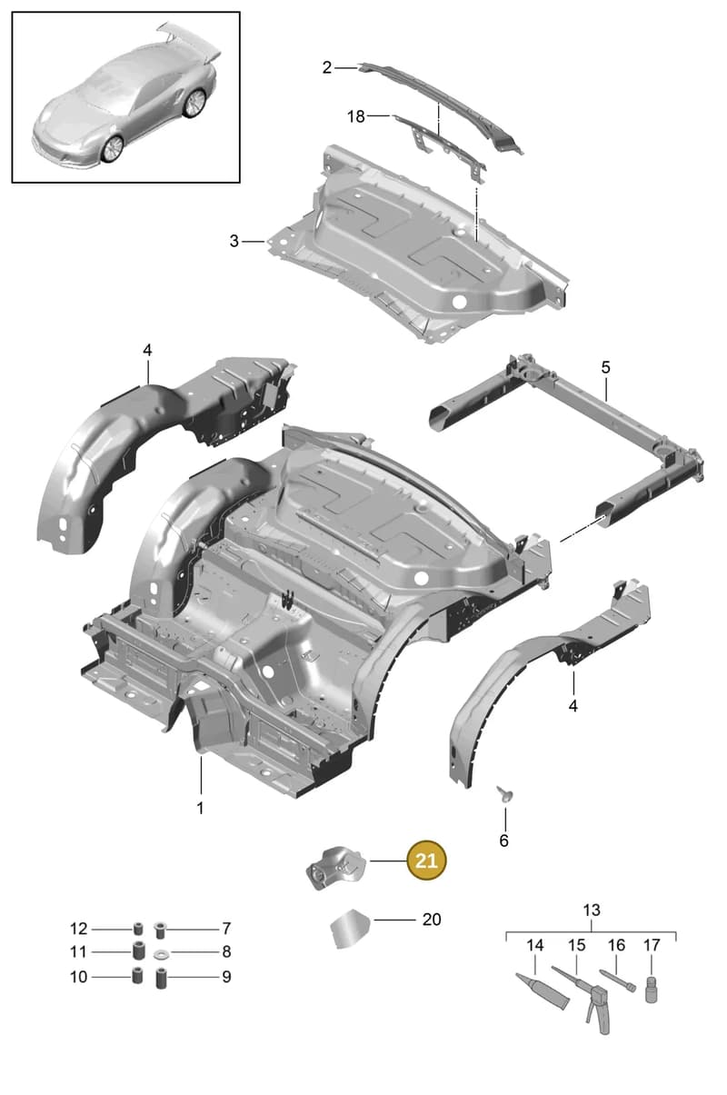 99150156101GRV — Porsche 911 (2013-2020) diagram p41801035, position 21