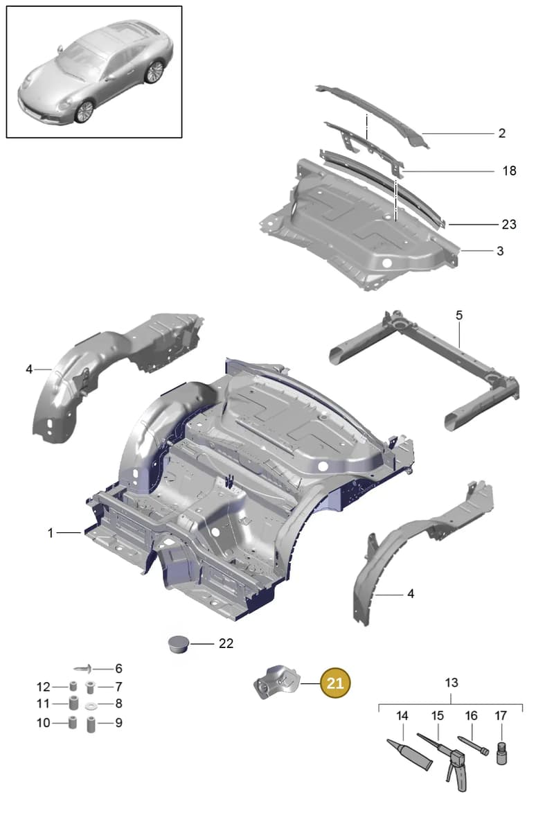 99150156201GRV — Porsche 911 (2016-2019) diagram p47801035, position 21