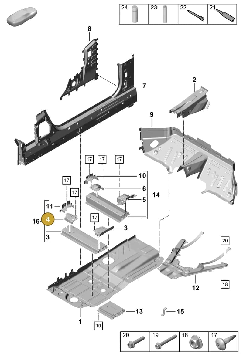 99150158100GRV — Porsche Boxster Spyder (2019-) diagram p55801200, position 4