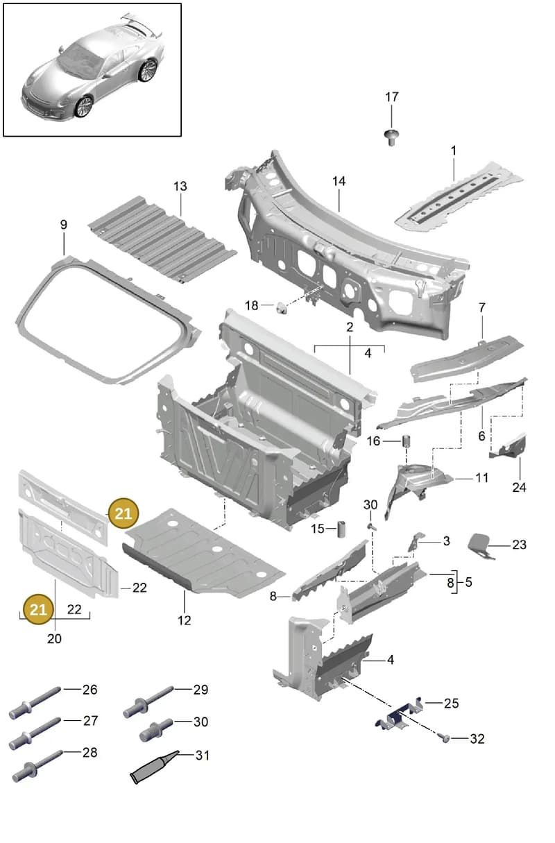 99150159900GRV — Porsche 911 (2013-2020) diagram p41801010, position 21