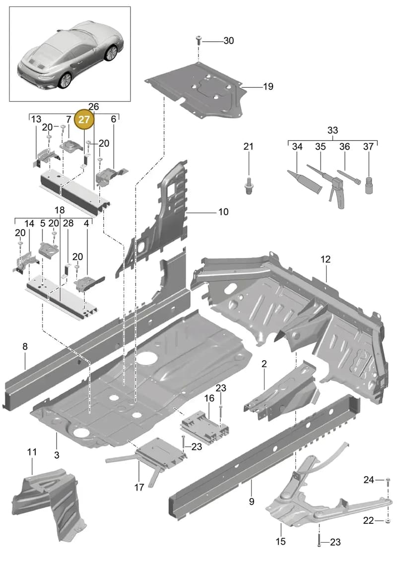 99150163502 — Porsche 911 (2013-2020) diagram p42801020, position 27