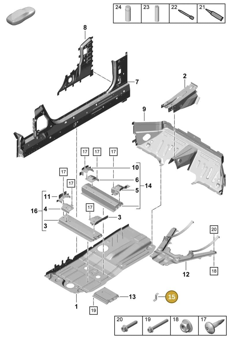 99150163502 — Porsche Boxster Spyder (2019-2020) diagram p55801200, position 15