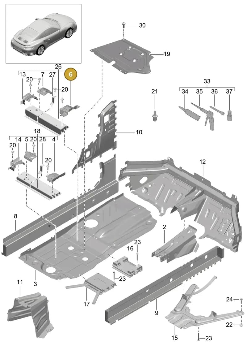 99150168700GRV — Porsche GT2 RS Clubsport (2013-2020) diagram p42801020, position 6