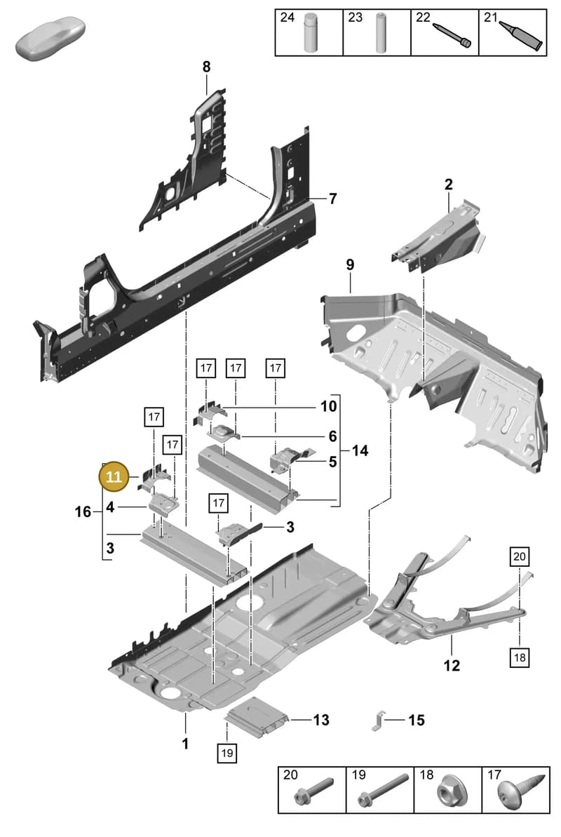 99150189100GRV — Porsche Boxster Spyder (2019-) diagram p55801200, position 11