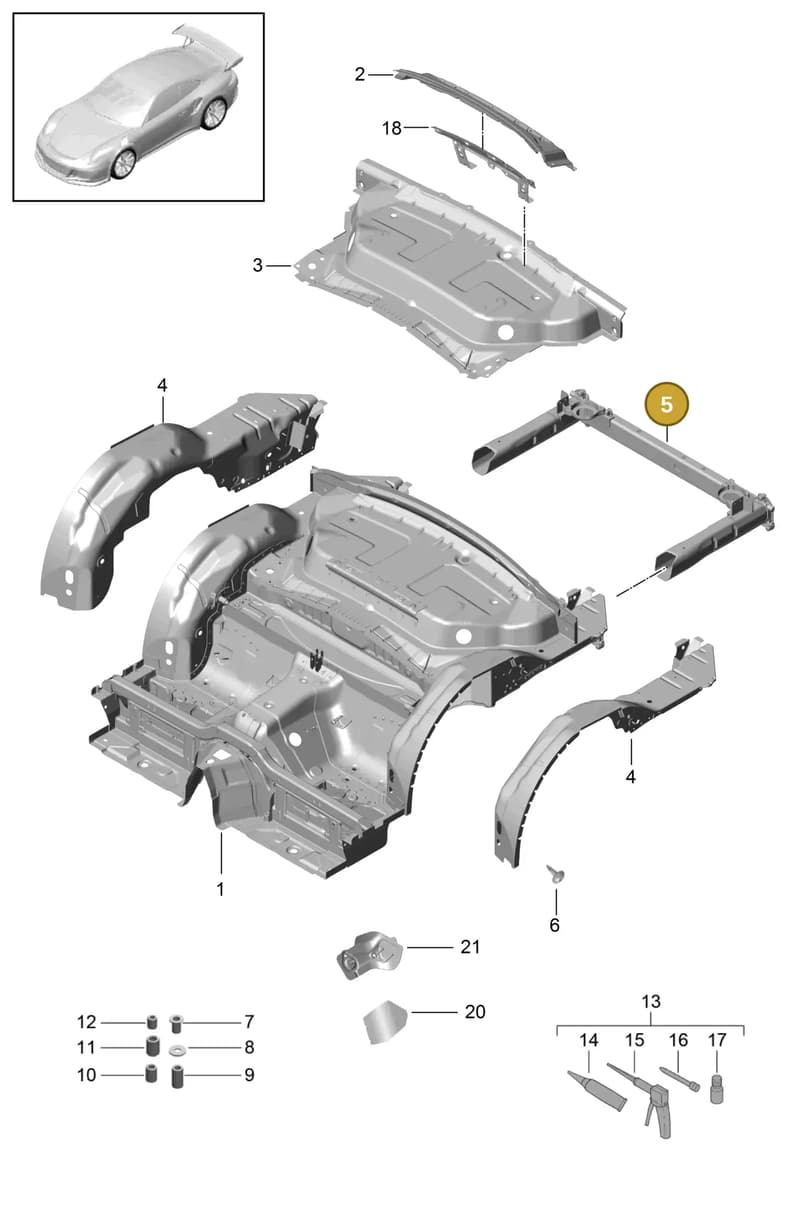 99150190301GRV — Porsche 911 (2013-2020) diagram p41801035, position 5