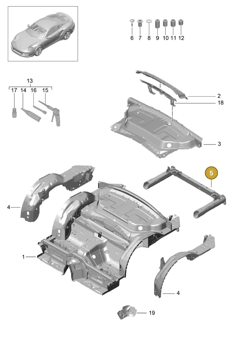 99150190301GRV — Porsche GT2 RS Clubsport (2013-2020) diagram p42801035, position 5