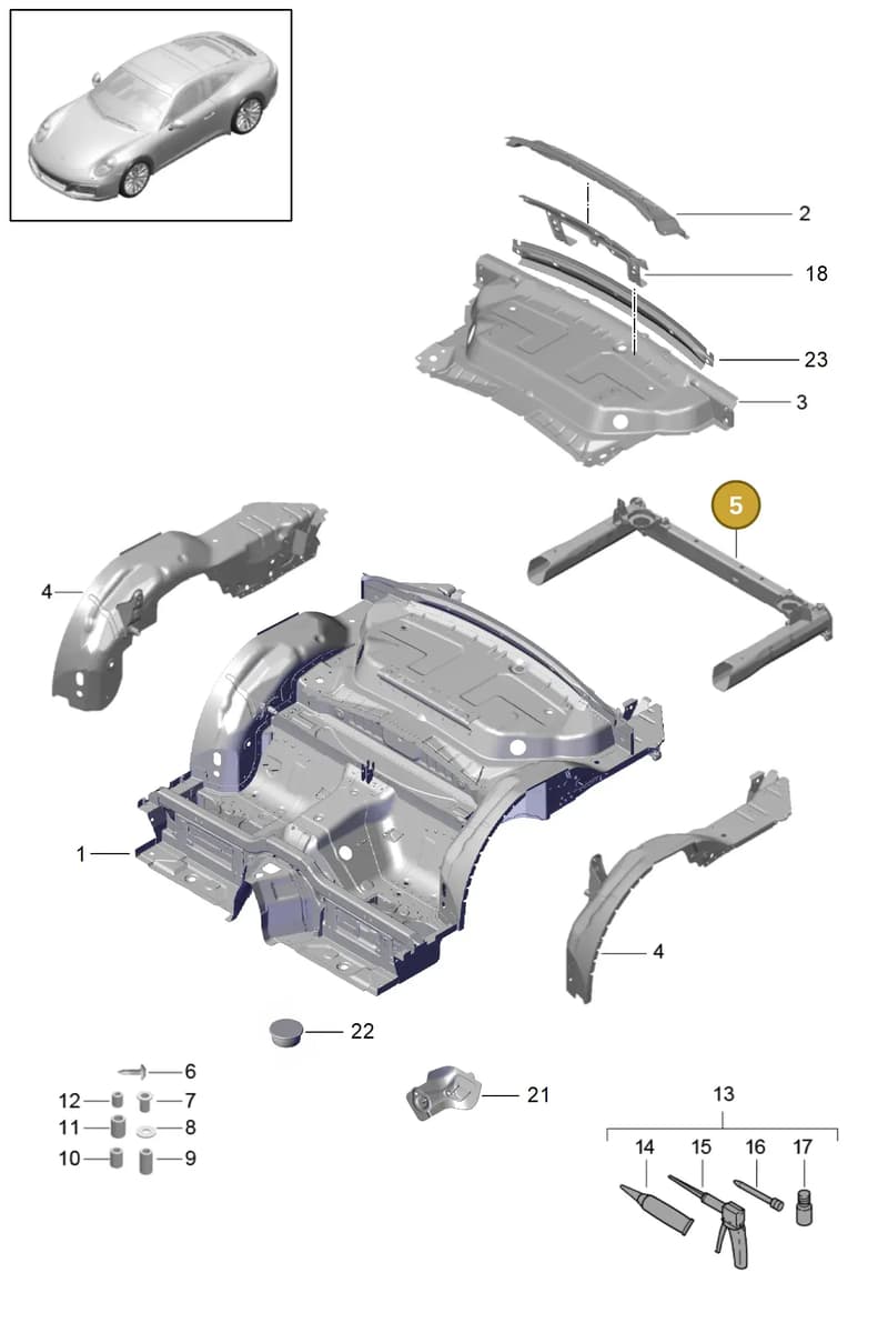 99150190301GRV — Porsche 911 (2016-2019) diagram p47801035, position 5