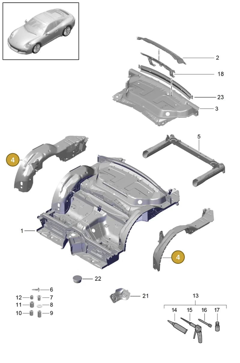 99150197308GRV — Porsche 911 (2016-2019) diagram p47801035, position 4