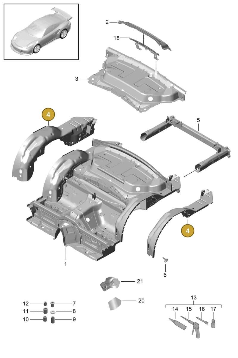 99150197491GRV — Porsche 911 (2013-2020) diagram p41801035, position 4