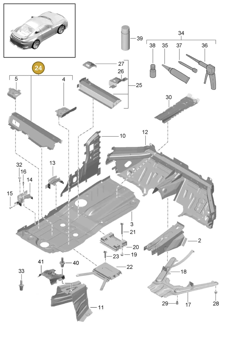 99150199390GRV — Porsche 911 (2013-2020) diagram p41801020, position 24