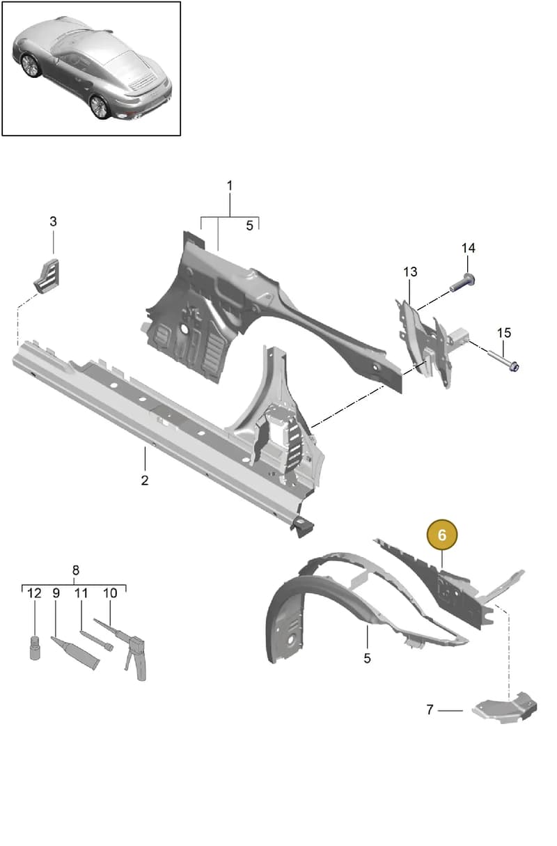 99150208602GRV — Porsche 911 (2013-2020) diagram p42801060, position 6