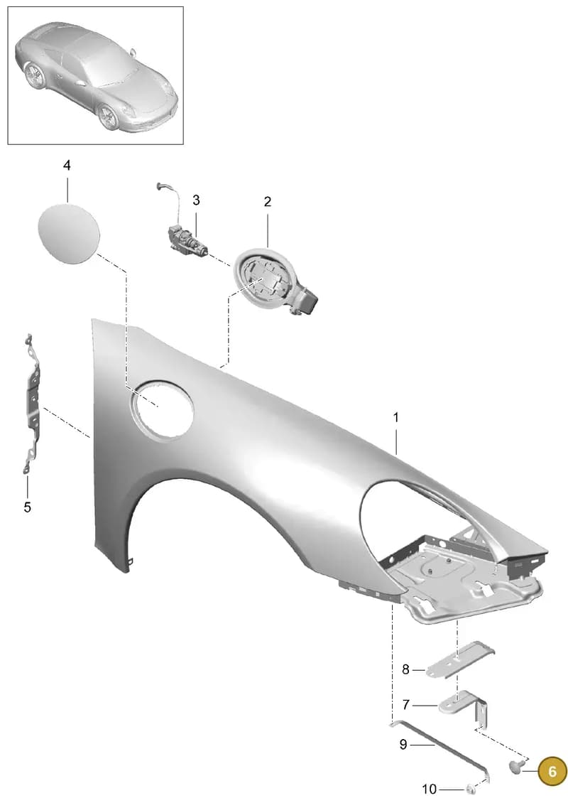 99150223500GRV — Porsche 991 Carrera 4 (2011-2016) diagram p38801040, position 6