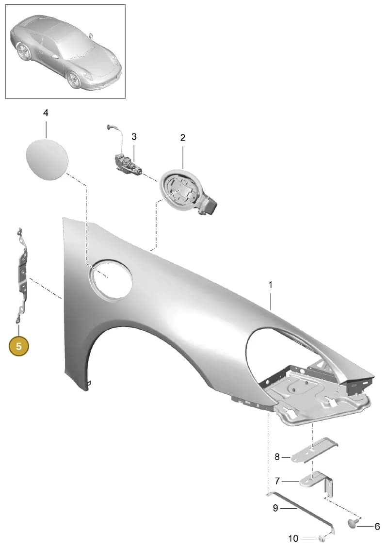 99150234800GRV — Porsche 991 Carrera 4 (2011-2016) diagram p38801040, position 5