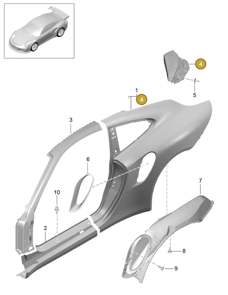 99150236202GRV — Porsche 911 (2013-2020) diagram p41801060, position 4