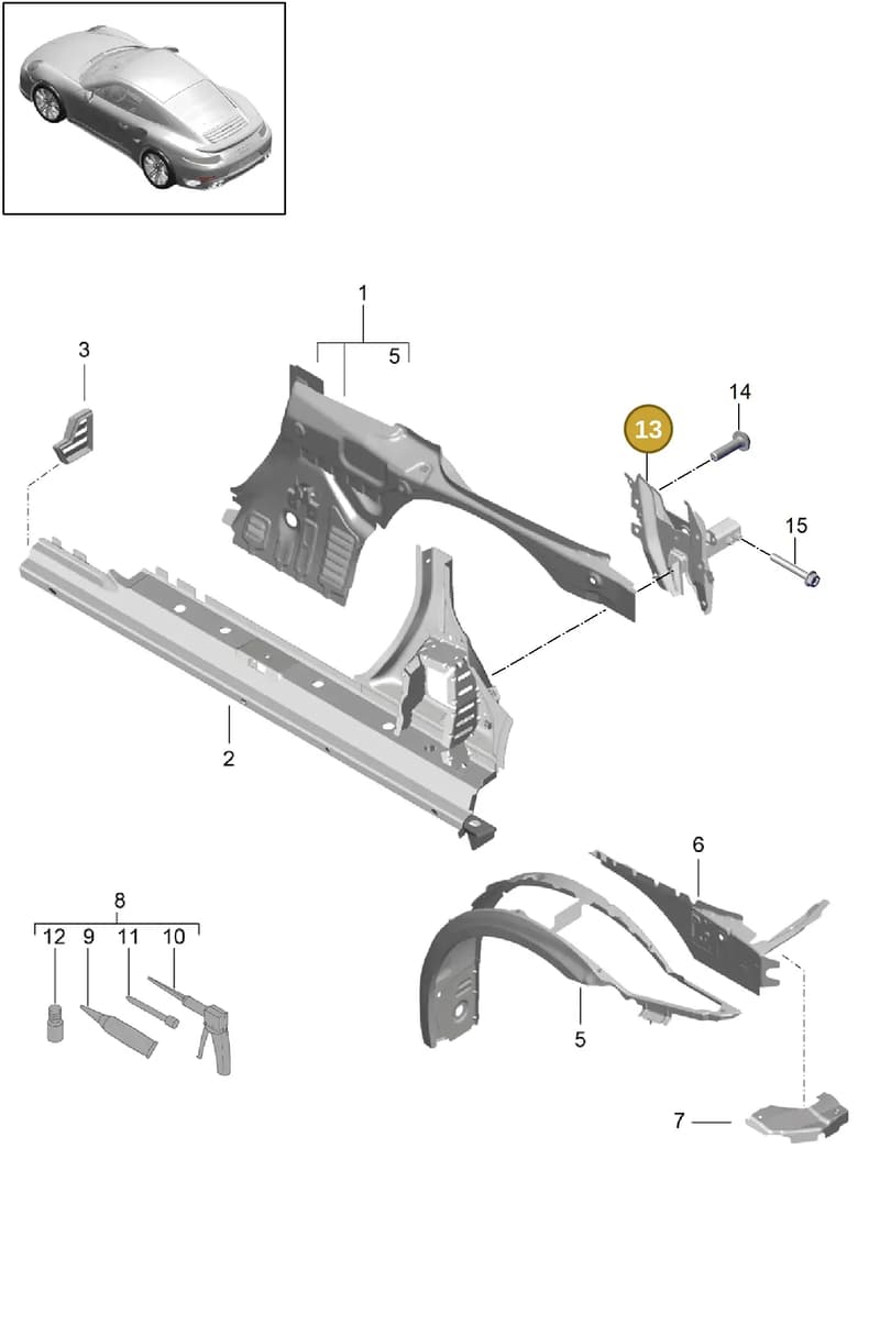 99150241400GRV — Porsche GT2 RS Clubsport (2013-2020) diagram p42801060, position 13