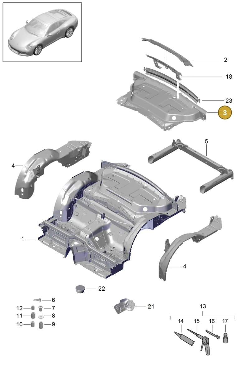 99150242105GRV — Porsche 911 (2016-2019) diagram p47801035, position 3
