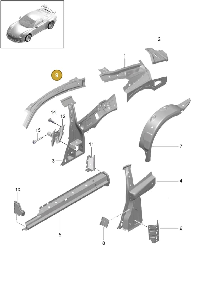 99150246600GRV — Porsche 911 (2013-2020) diagram p41801050, position 9