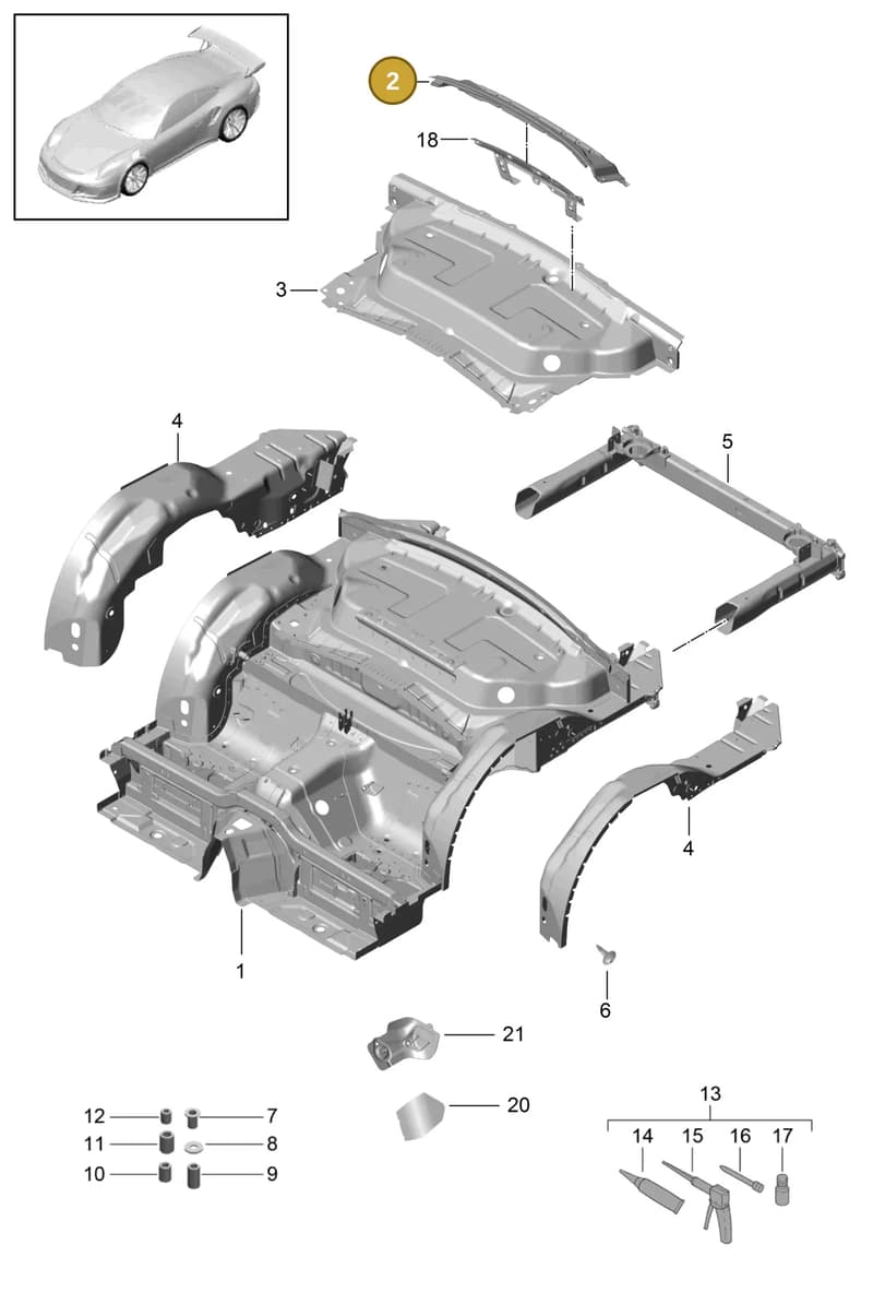99150250901GRV — Porsche 911 (2013-2020) diagram p41801035, position 2