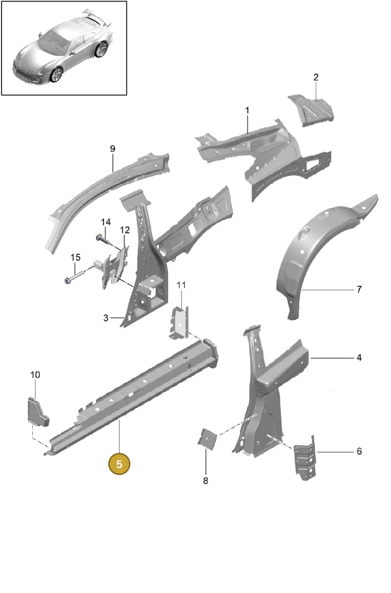 99150256300GRV — Porsche 911 (2013-2020) diagram p41801050, position 5