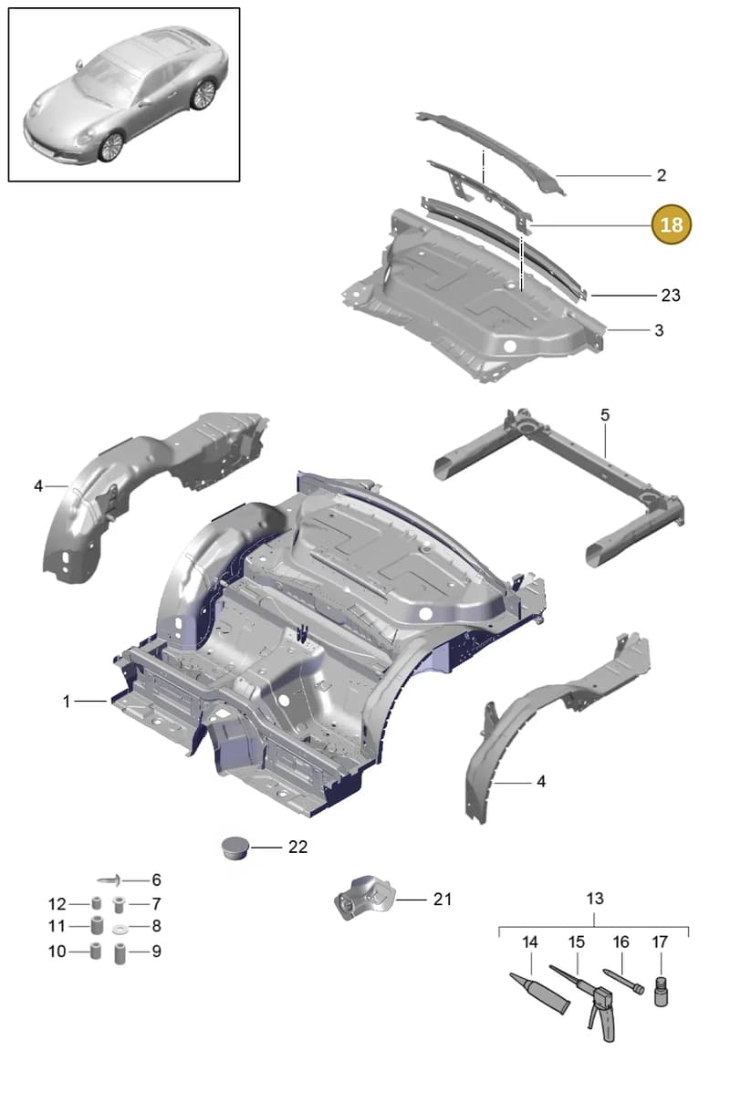 99150257300GRV — Porsche 911 (2016-2019) diagram p47801035, position 18