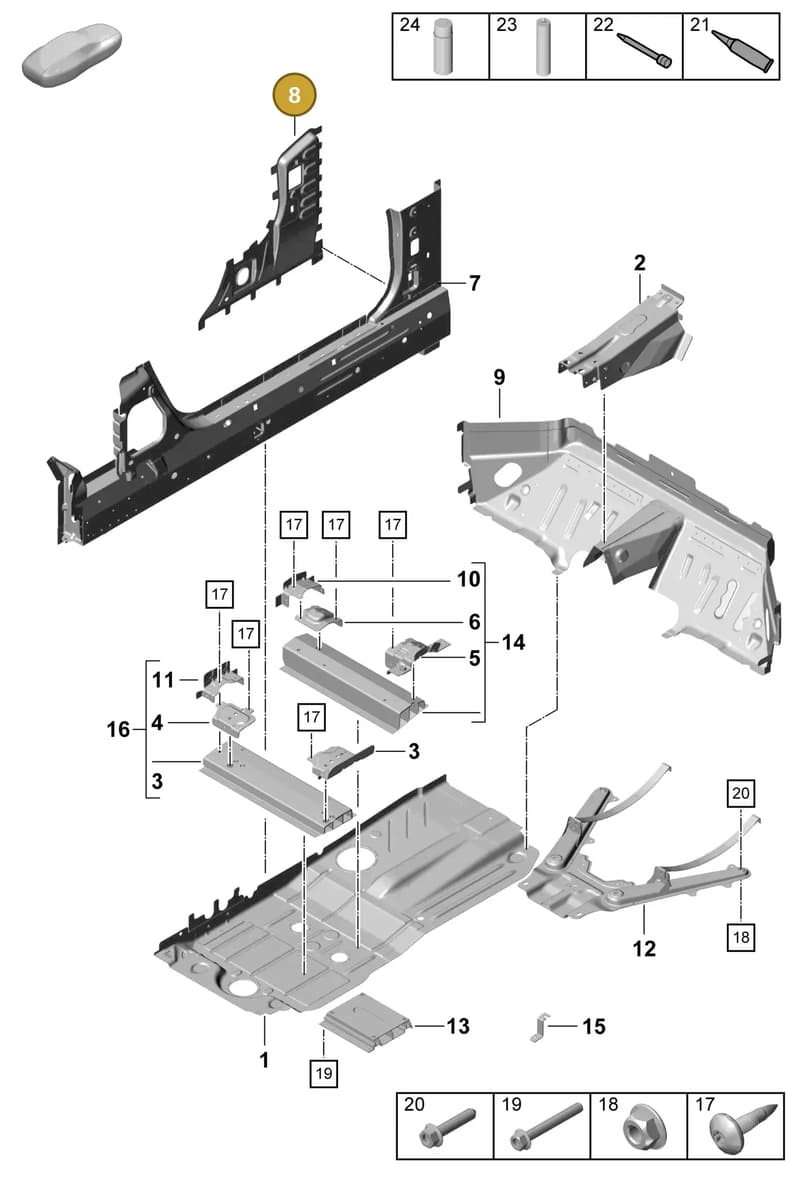 99150264000GRV — Porsche Boxster Spyder (2019-) diagram p55801200, position 8