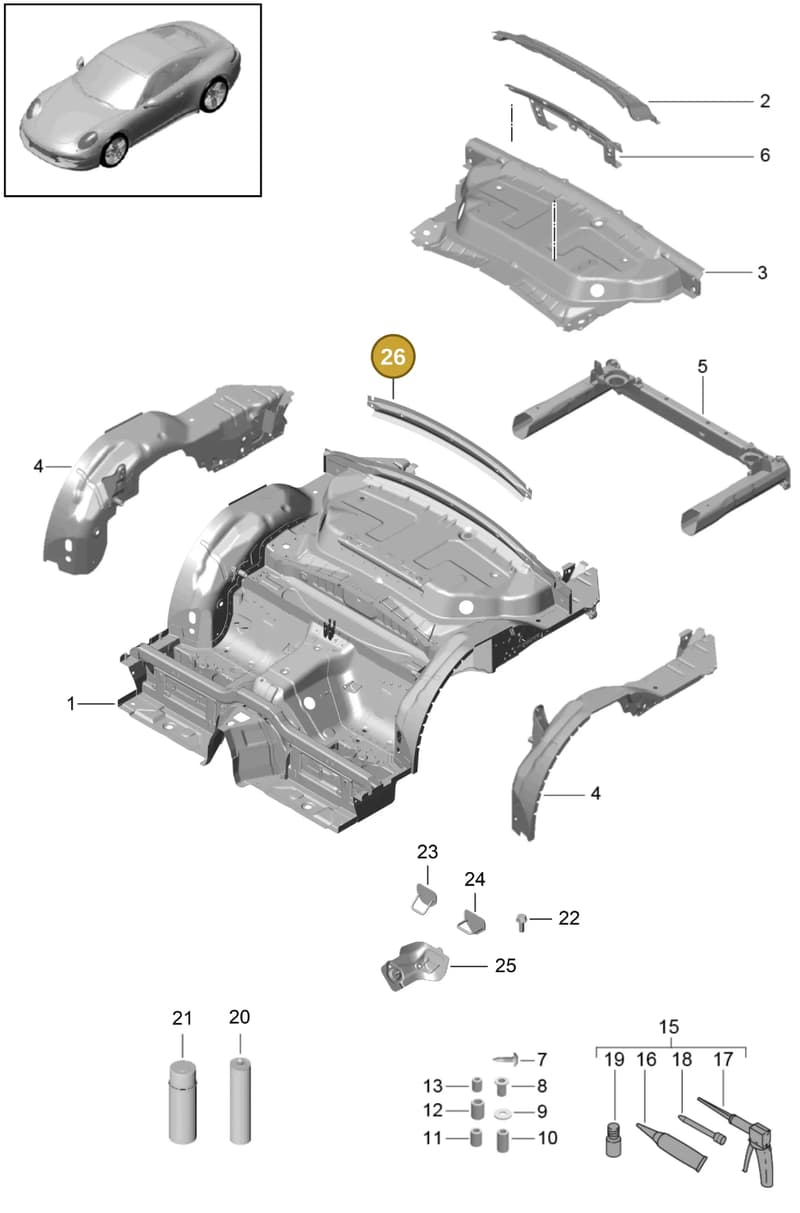99150267301GRV — Porsche 991 Carrera 4 (2011-2016) diagram p38801035, position 26