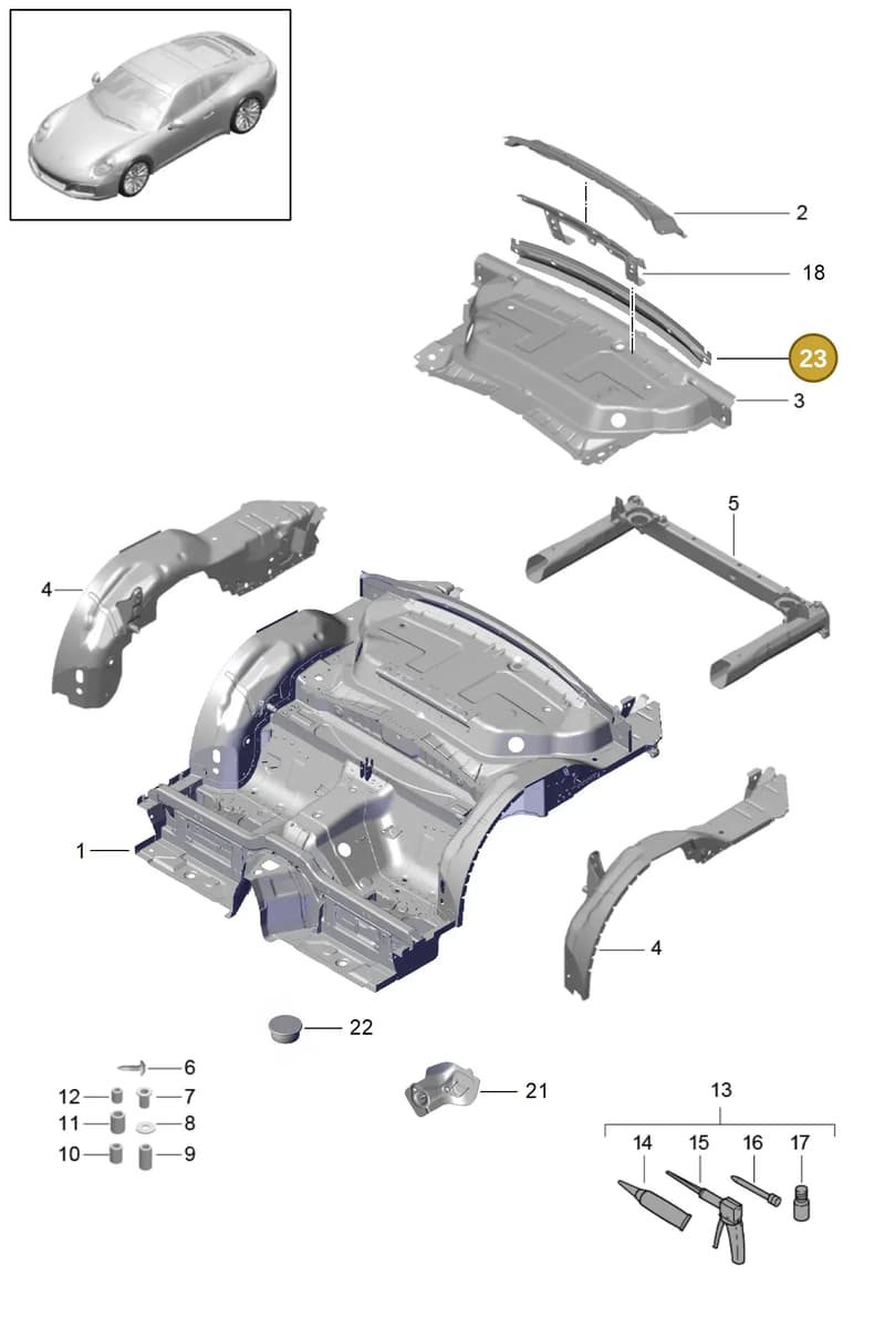 99150267301GRV — Porsche 911 (2016-2019) diagram p47801035, position 23