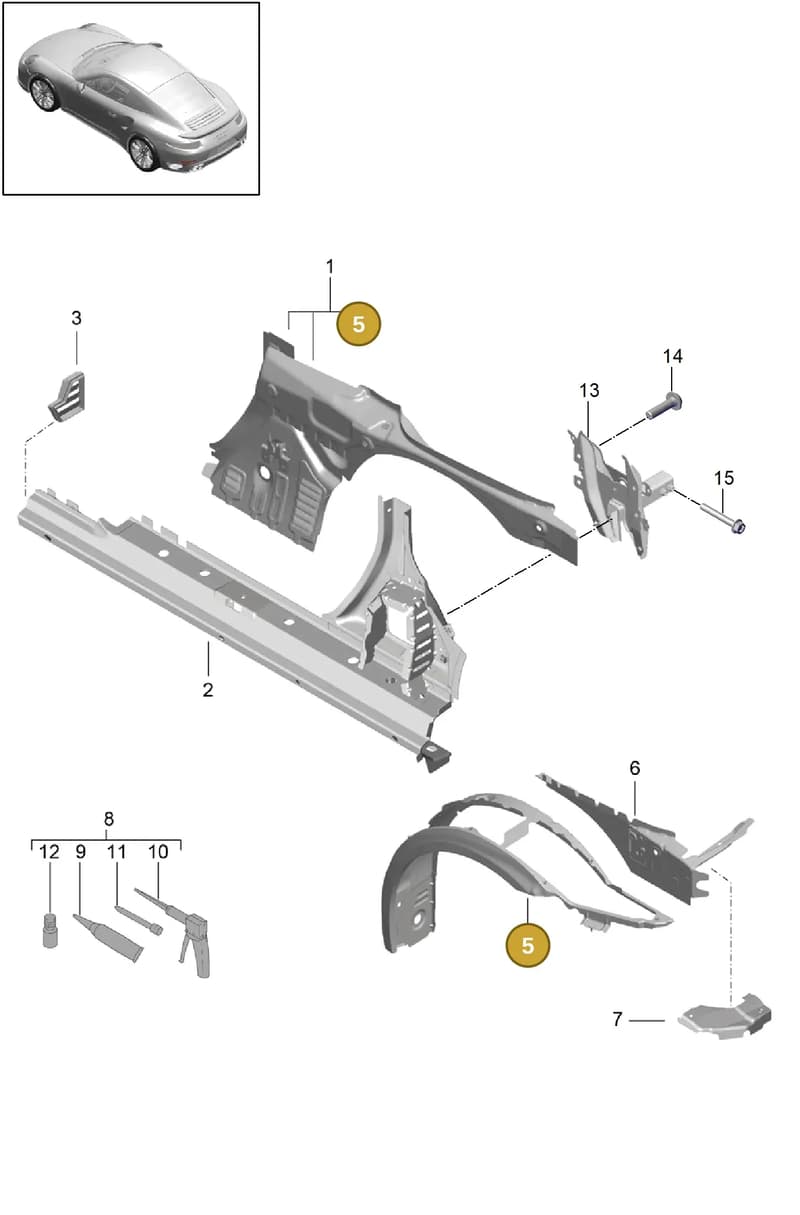 99150291600GRV — Porsche 911 (2013-2020) diagram p42801060, position 5