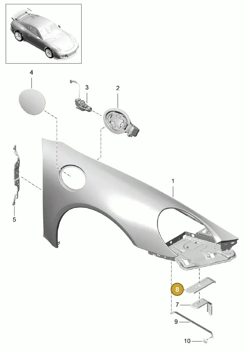 99150295890GRV — Porsche 911 (2013-2020) diagram p41801040, position 8