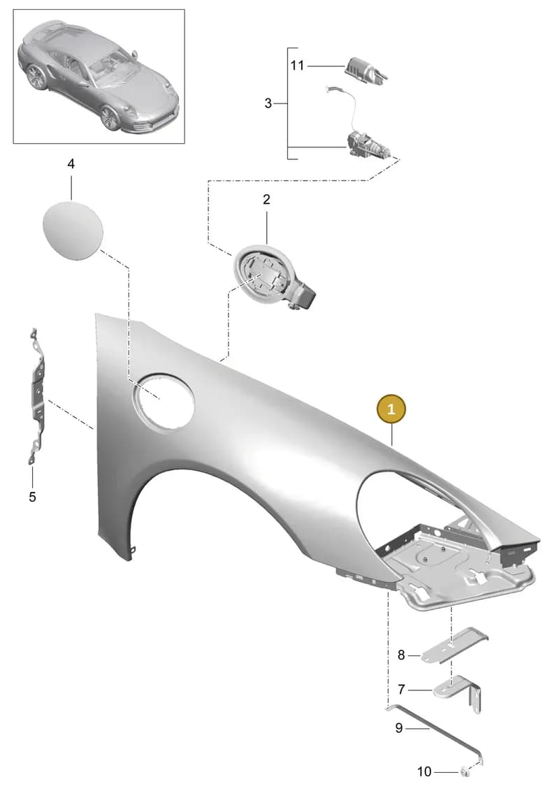 99150303100GRV — Porsche GT2 RS Clubsport (2013-2020) diagram p42801040, position 1