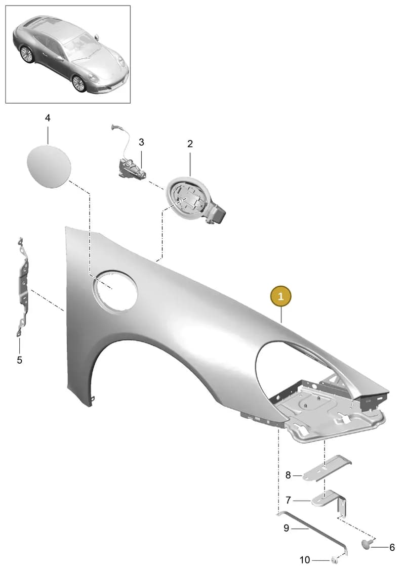 99150303100GRV — Porsche 911 (2016-2019) diagram p47801040, position 1
