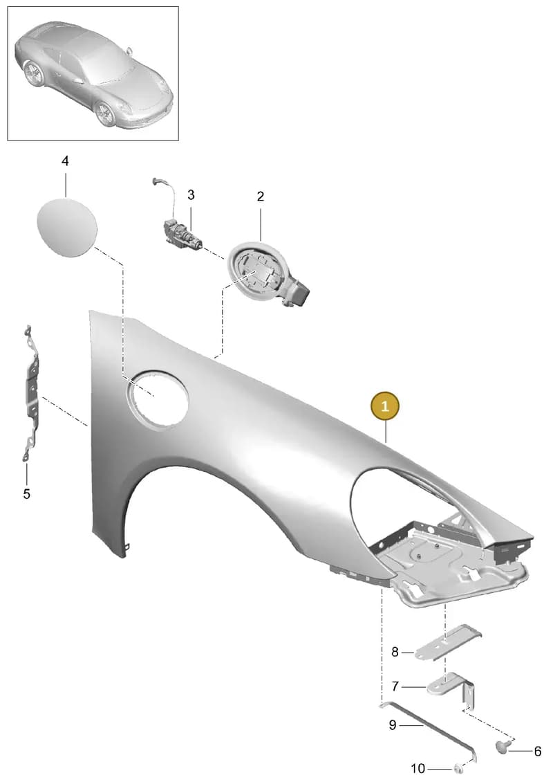 99150303200GRV — Porsche 991 Carrera 4 (2011-2016) diagram p38801040, position 1