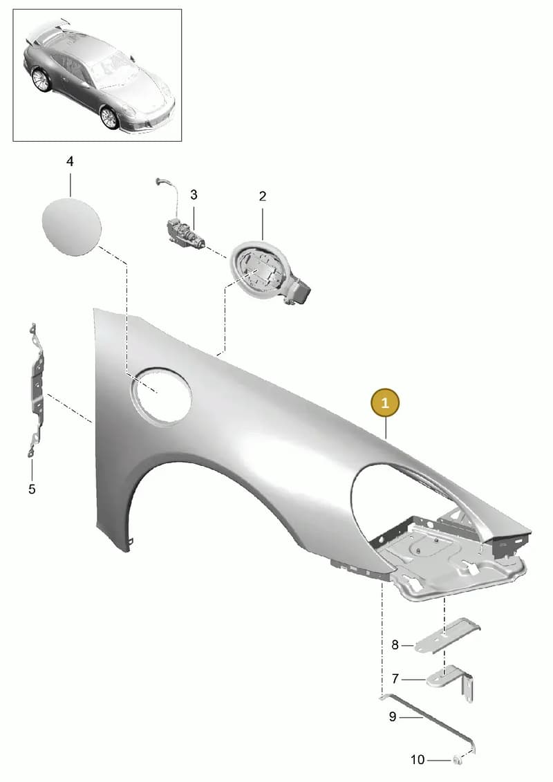 99150303200GRV — Porsche 911 (2013-2020) diagram p41801040, position 1